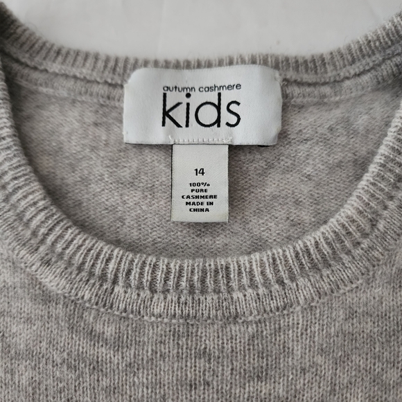Autumn Cashmere Kids Peace Graphic Sweater in Grey - Picture 3 of 5